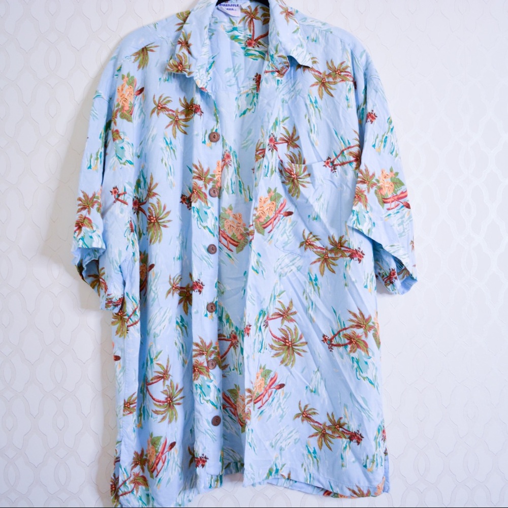 Pineapple Laza Blue Hawaiian Shirt